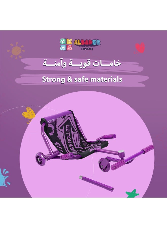 ALBADER Kids Wiggle Scooter Adjustable Sizes with Fabric Seat Removable No Handlebar, Wave Scooter, Scooter 3 Wheel Light Up PU Wheels Kids Balance Scooter Indoor Outdoor Durable Up to 100kg Multi Color Kids Scooter Adjustable, Foldable Roller Scooter Ride On - Image 4