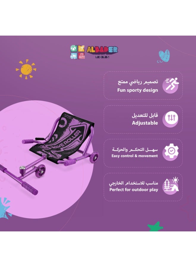 ALBADER Kids Wiggle Scooter Adjustable Sizes with Fabric Seat Removable No Handlebar, Wave Scooter, Scooter 3 Wheel Light Up PU Wheels Kids Balance Scooter Indoor Outdoor Durable Up to 100kg Multi Color Kids Scooter Adjustable, Foldable Roller Scooter Ride On - Image 3