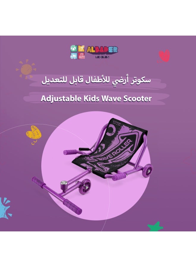 ALBADER Kids Wiggle Scooter Adjustable Sizes with Fabric Seat Removable No Handlebar, Wave Scooter, Scooter 3 Wheel Light Up PU Wheels Kids Balance Scooter Indoor Outdoor Durable Up to 100kg Multi Color Kids Scooter Adjustable, Foldable Roller Scooter Ride On - Image 2