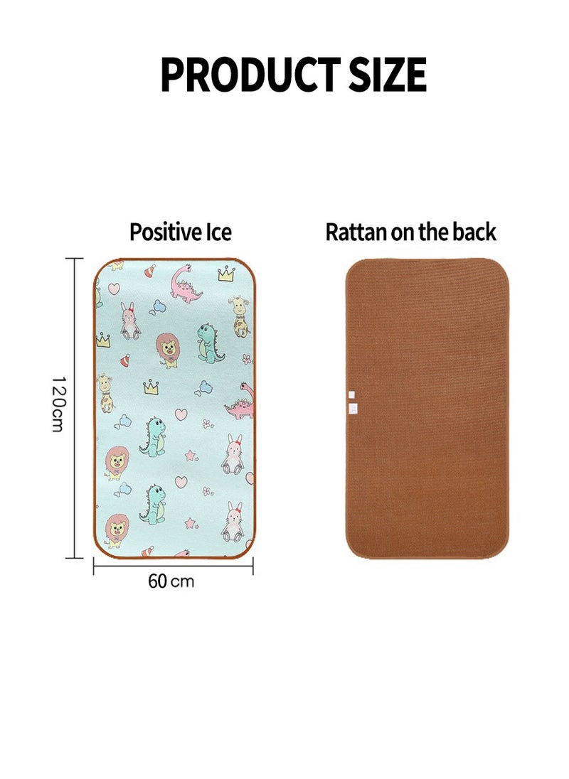 Beirui Baby cool mat, breathable summer sleeping pad for babies, can be used in both directions, with ice silk and rattan weaving of 60 * 120cm  - Image 3