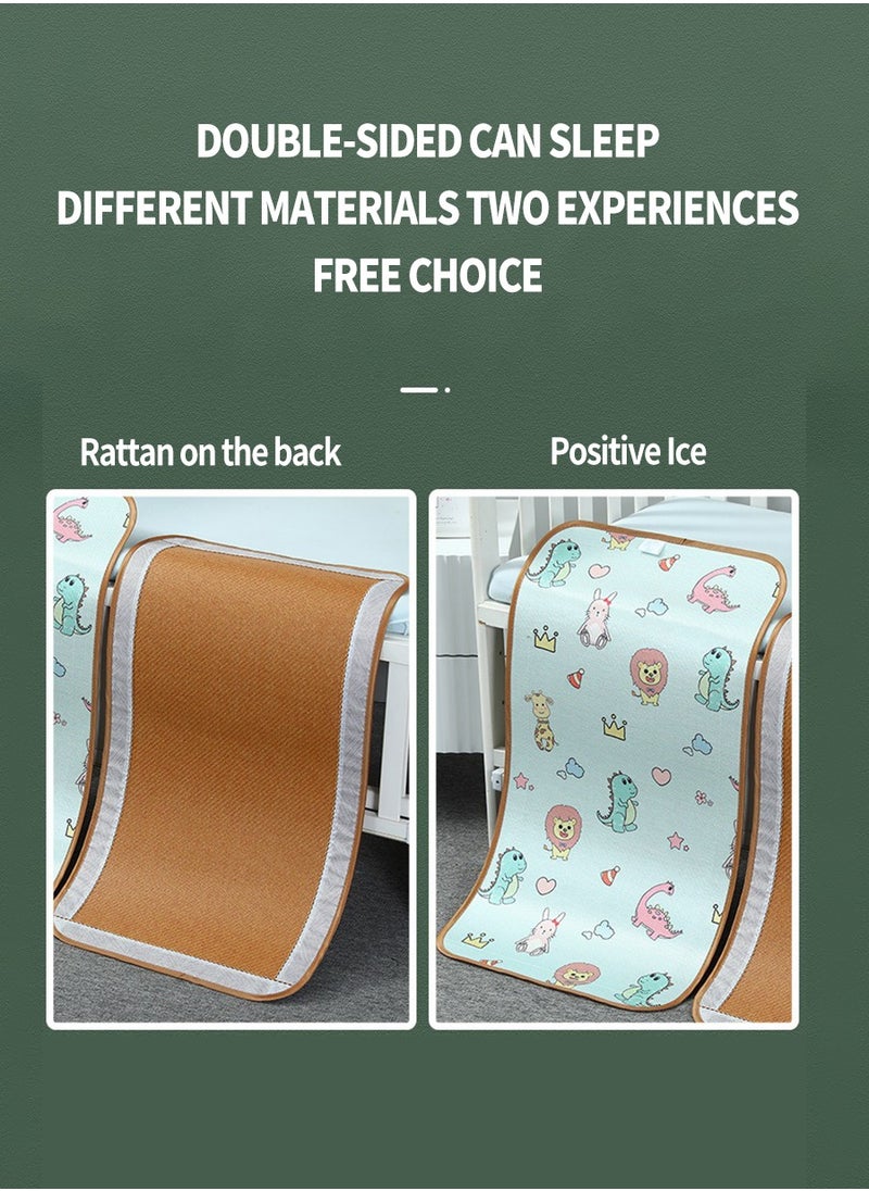 Beirui Baby cool mat, breathable summer sleeping pad for babies, can be used in both directions, with ice silk and rattan weaving of 60 * 120cm  - Image 5