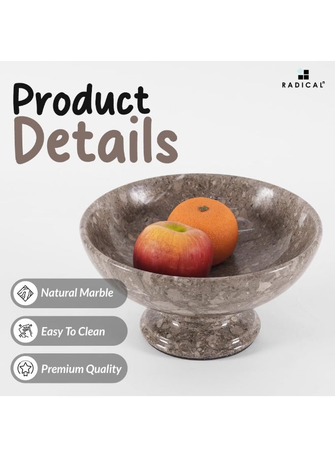 RADICALn Handmade Oceanic Marble Fruit Bowl 10 Inch Pedestal Serving Bowl Decorative Centerpiece Candy Bowl Kitchen Counter Dining Table Home Decor Gift - Image 5