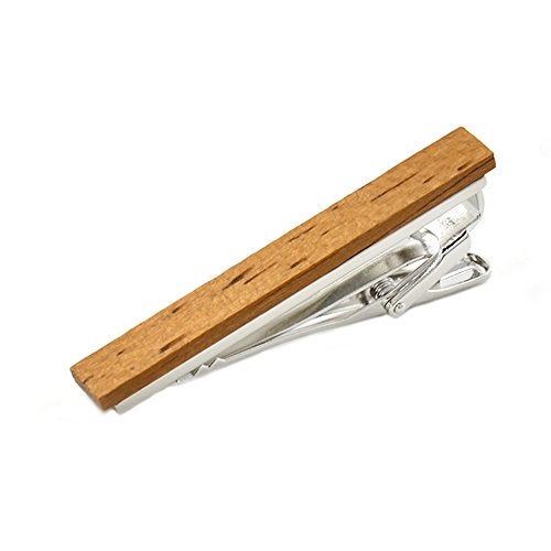 Merit Ocean Smart Men's Wood Tie Clips for men 3 pcs Natural Tie Bar 2.1 Inch in Gift Box - Image 4