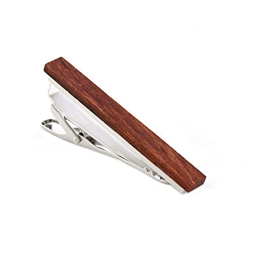 Merit Ocean Smart Men's Wood Tie Clips for men 3 pcs Natural Tie Bar 2.1 Inch in Gift Box - Image 3