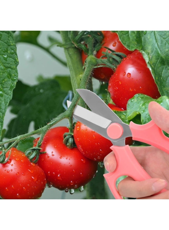 Floral Shears, Premium Steel Garden Pruning Shears Floral Fruits Leaf Scissors Hand Pruner Snip Trimming Tool for Gardening Flower Arrangement, Pink - Image 2