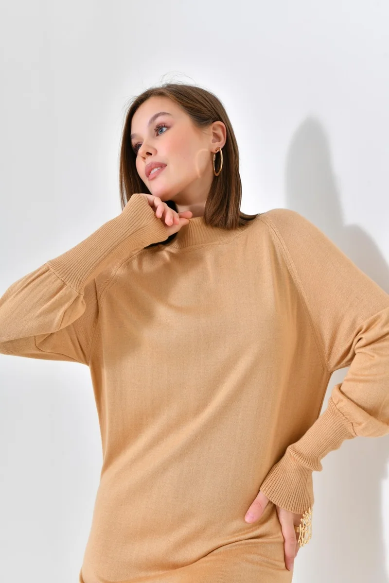 جارمي Ftz Women Women's Plain Basic Tunic Biscuit