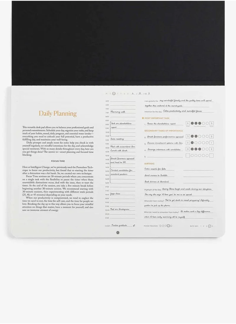 Intelligent Change Black Productivity Planner Desk Pad