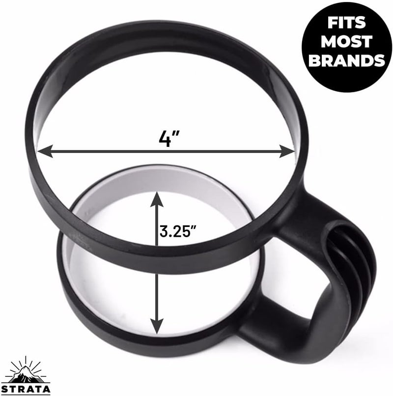 STRATA CUPS Tumbler Handle for Yeti Tumbler, RTIC/Ozark Trail Strata/Other Ramblers Cups, No Slip Grip and BPA Free, 890ml, Grey - Image 2