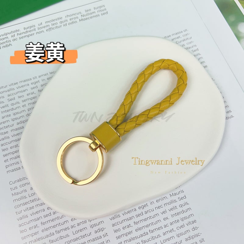 B Family Keychain Lanyard Goatskin Braided Car Keychain Pendant For Men And Women Couples - Image 1