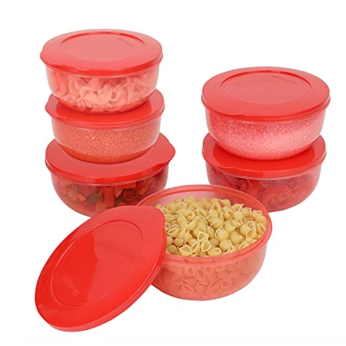 Cutting EDGE 1300ml Eco-Storage Plastic Container & Organizer Set of 6 for Kitchen, Refrigerator, Lunch & Food Storage (Red) - Image 1