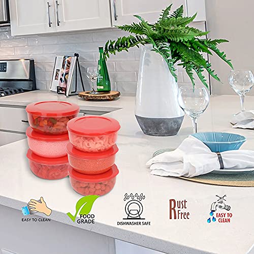 Cutting EDGE 1300ml Eco-Storage Plastic Container & Organizer Set of 6 for Kitchen, Refrigerator, Lunch & Food Storage (Red) - Image 2