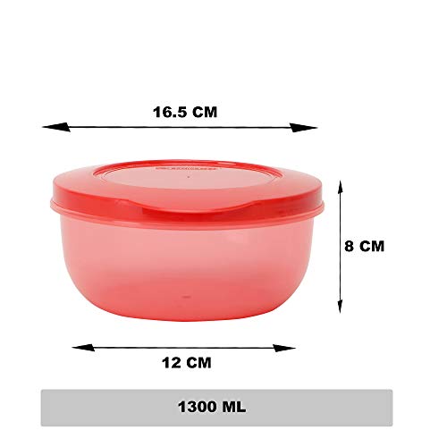 Cutting EDGE 1300ml Eco-Storage Plastic Container & Organizer Set of 6 for Kitchen, Refrigerator, Lunch & Food Storage (Red) - Image 5