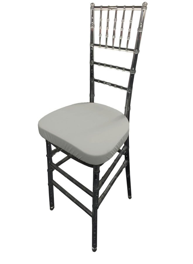 LA Linen Pack-4 Spandex Chiavari Chair Cushion Cover, Gray Light - Image 2