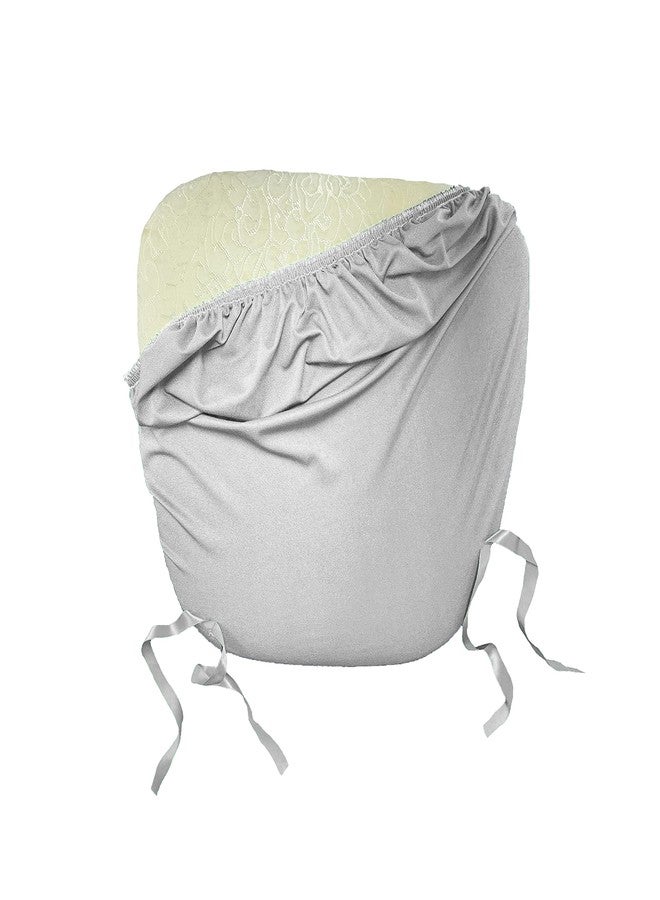 LA Linen Pack-4 Spandex Chiavari Chair Cushion Cover, Gray Light - Image 1