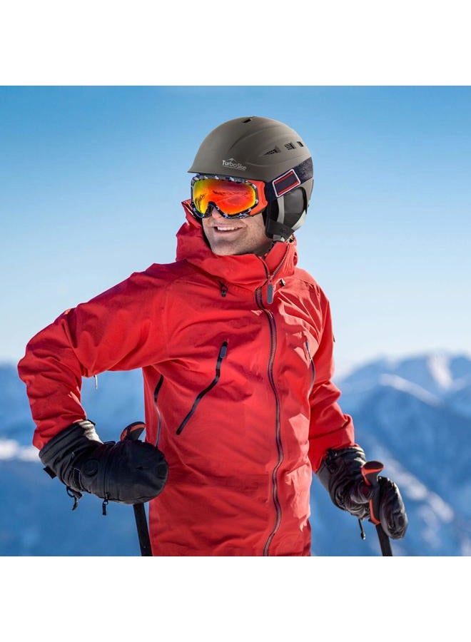 TurboSke (V2020-S (20"-21.75"/51-55cm), Gray & Audio Compatible) - Ski Helmet, Snow Sports Helmet, Snowboard Helmet Men Women Youth - Image 2