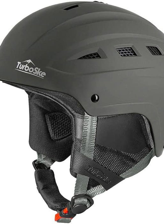 TurboSke (V2020-S (20"-21.75"/51-55cm), Gray & Audio Compatible) - Ski Helmet, Snow Sports Helmet, Snowboard Helmet Men Women Youth - Image 1