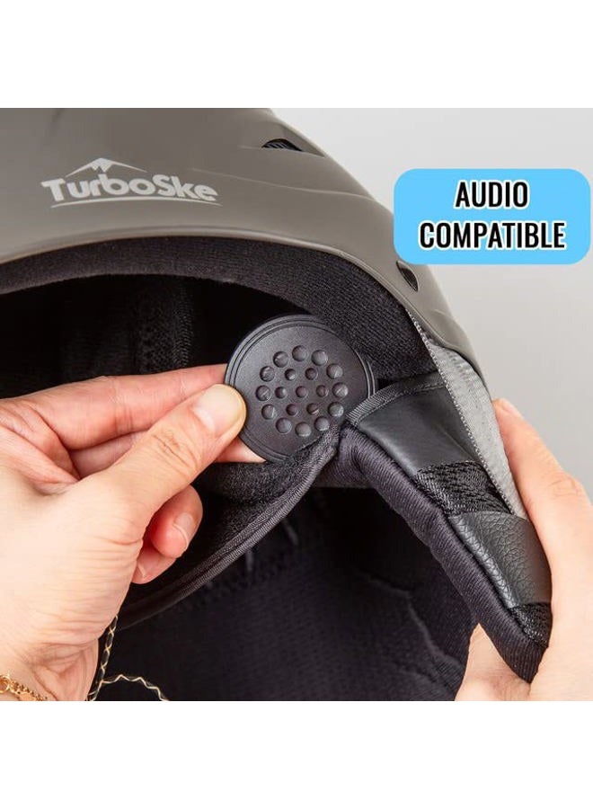 TurboSke (V2020-S (20"-21.75"/51-55cm), Gray & Audio Compatible) - Ski Helmet, Snow Sports Helmet, Snowboard Helmet Men Women Youth - Image 5