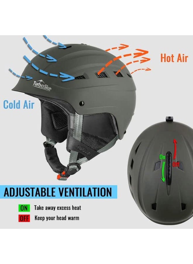 TurboSke (V2020-S (20"-21.75"/51-55cm), Gray & Audio Compatible) - Ski Helmet, Snow Sports Helmet, Snowboard Helmet Men Women Youth - Image 3
