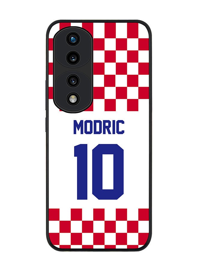 Stylizedd Rugged Black edge case for Honor 70 Pro Slim fit Soft Case Flexible Rubber Edges Anti Drop TPU Gel Thin Cover - Football Team - Croatia Player Name - Modric - Image 1