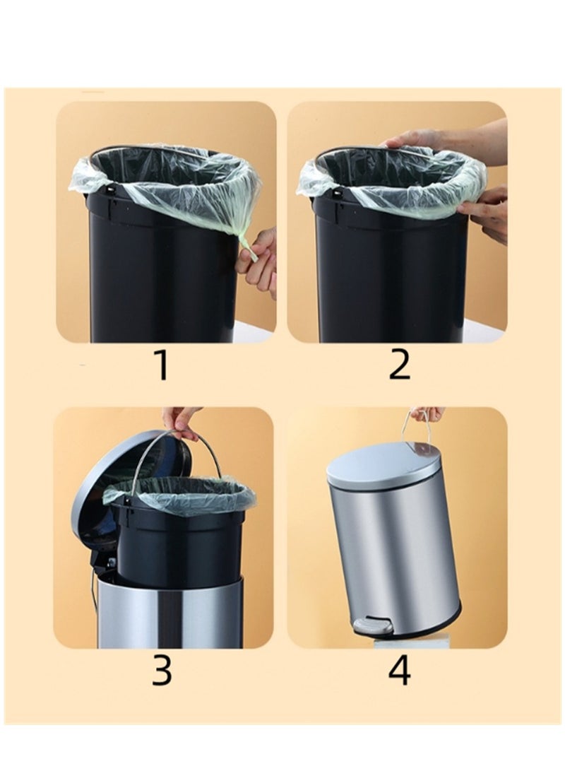 8L Trash Can, Brushed Stainless Steel Dustbin, Round Trash Bin With Soft-Close Foot Pedal, Smudge Resistant Dust Bin for Kitchen Bathroom Bedroom Living Room (8L- Gold)  - Image 4
