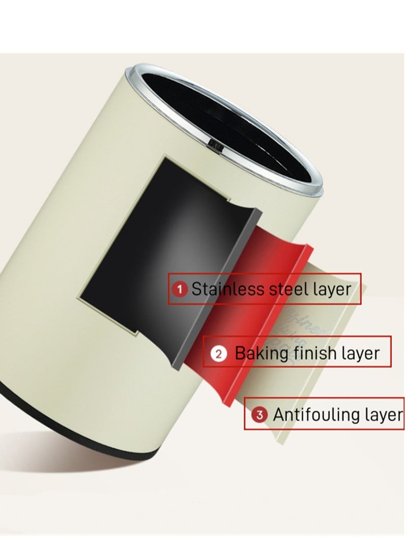 8L Trash Can, Brushed Stainless Steel Dustbin, Round Trash Bin With Soft-Close Foot Pedal, Smudge Resistant Dust Bin for Kitchen Bathroom Bedroom Living Room (8L- Gold)  - Image 5