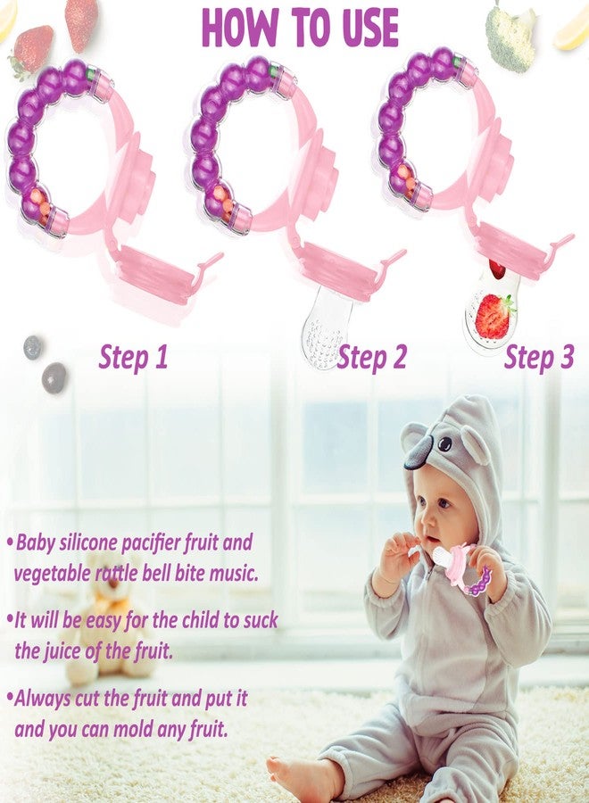 Bembika Baby Nibbler Ring Purple Color, Baby Nibbler Pacifier, Baby Pacifier Food Nibbler, Baby Feeding Accessories Medium Size (6-9 Months Baby) - Image 4