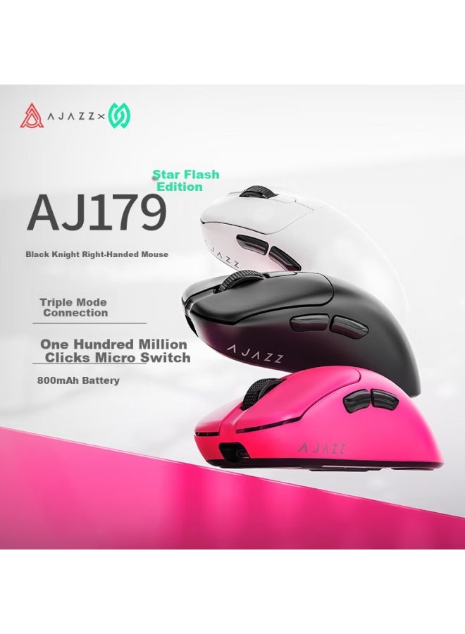 Ajazz Aj179Nl Star Flash Three-Mode Gaming Mouse Lightweight Design Star Flash Three-Mode Paw3311 800Mah Gaming High Appearance Value Rose Red - Image 2