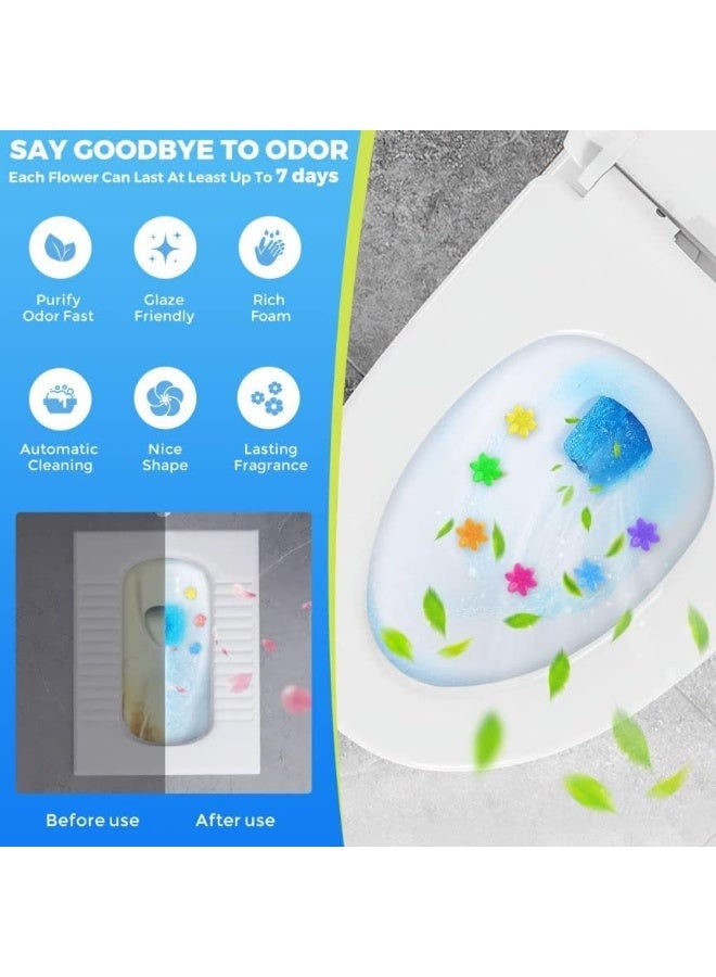 Toilet freshener gel, toilet gel stickers that prevent stains, help remove unpleasant odors and clean the toilet. Toilet freshening gel adhesive with cute flower designs (multiple colors, one piece) - Image 5
