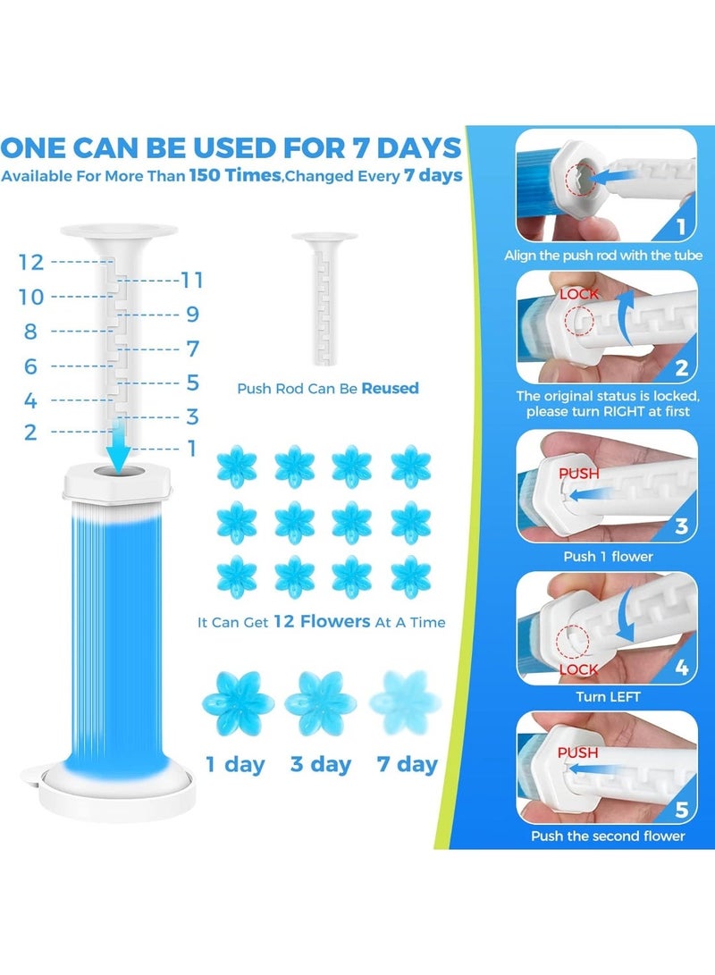 Toilet freshener gel, toilet gel stickers that prevent stains, help remove unpleasant odors and clean the toilet. Toilet freshening gel adhesive with cute flower designs (multiple colors, one piece) - Image 4