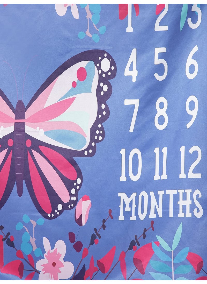 BabyMoon BabyMoon Designer Growth Baby Photography Props- Photo Blanket - Photoshoot Bedsheet - Best Baby Shower Gift (Butterfly,40 x 40 Inch)  - Image 3