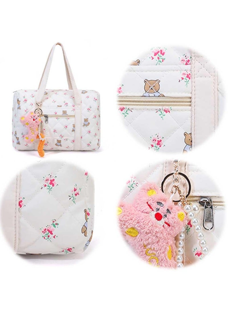 Bebiland Baby Diaper Tote Bag, Stroller Storage Bag, Infant Carriages Diaper Organizer Pouches, Handbag Embroidered Mommy Bag, Travel Tote for Mom, Girls & Boys (Bag with Pendant)  - Image 3