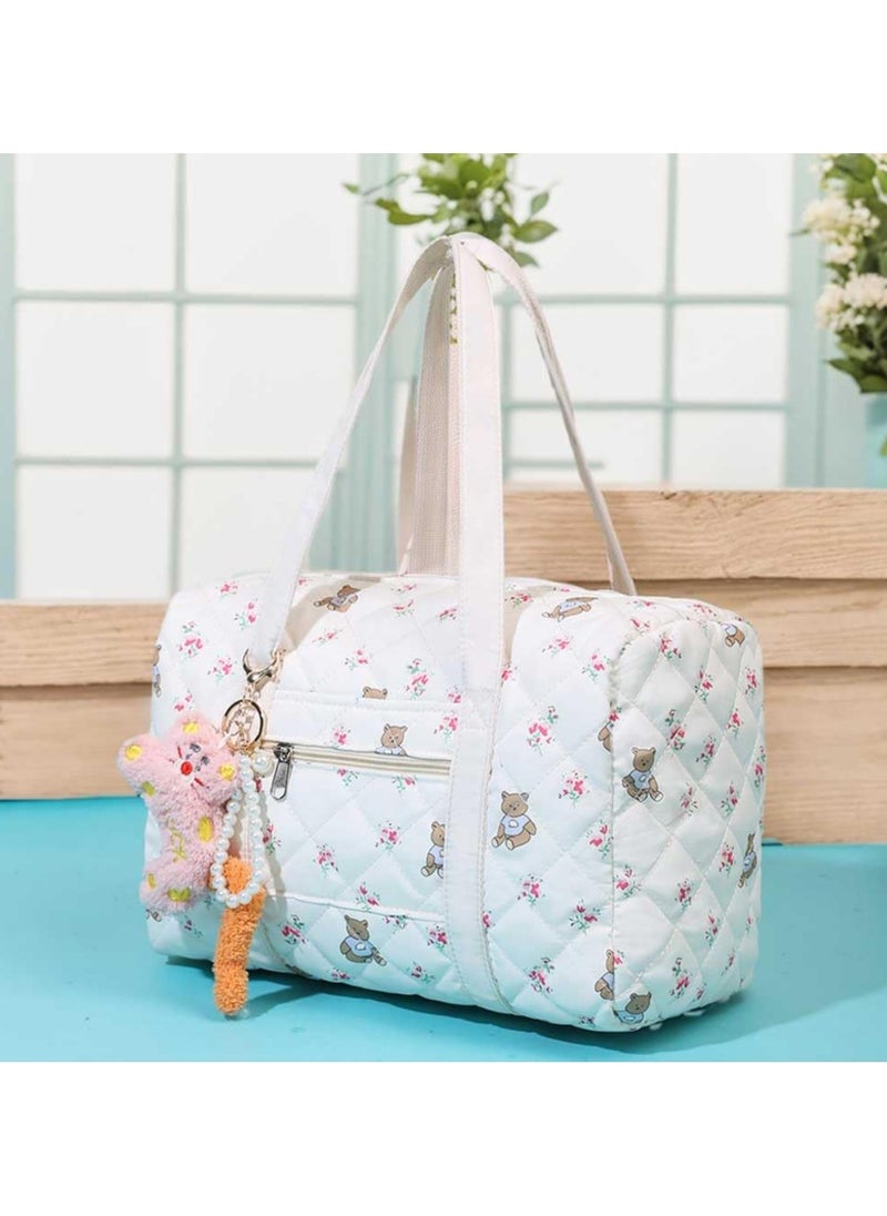 Bebiland Baby Diaper Tote Bag, Stroller Storage Bag, Infant Carriages Diaper Organizer Pouches, Handbag Embroidered Mommy Bag, Travel Tote for Mom, Girls & Boys (Bag with Pendant)  - Image 5