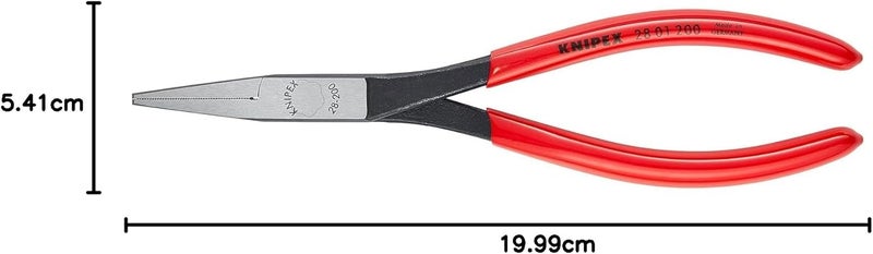 KNIPEX كماكس 28 01 200 كماشة طويلة الأنف - 200 مم، مطلية باللون الأسود مع مقHandles بلاستيكية - Image 2