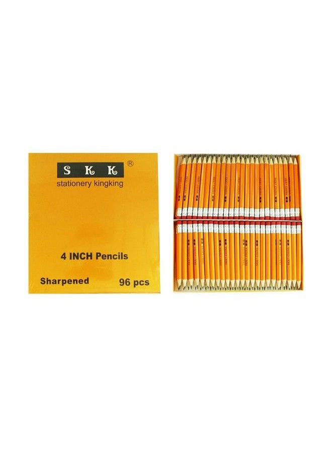 SKKSTATIONERY Half Pencils With Eraser Tops Golf Pencils 4 Inch Mini Pencils Classroom Pew 2 Hb Hexagon Presharpened 96 Box.  - Image 1