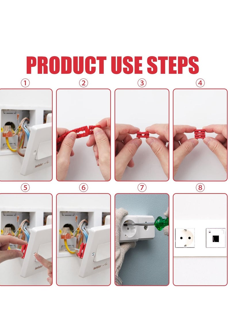 SYOSI Switch and Receptacle Spacer Electrical Outlet Spacer Socket Outlet Spacers Twist Apart Spacers Plastic Switch and Receptical Spacers for Living Room Kitchen Bathroom Electrical Box(72 Pcs, Red) - Image 2