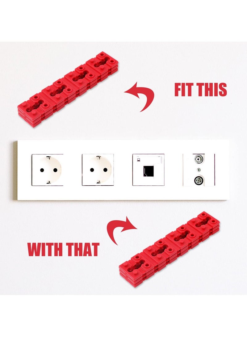 SYOSI Switch and Receptacle Spacer Electrical Outlet Spacer Socket Outlet Spacers Twist Apart Spacers Plastic Switch and Receptical Spacers for Living Room Kitchen Bathroom Electrical Box(72 Pcs, Red) - Image 3