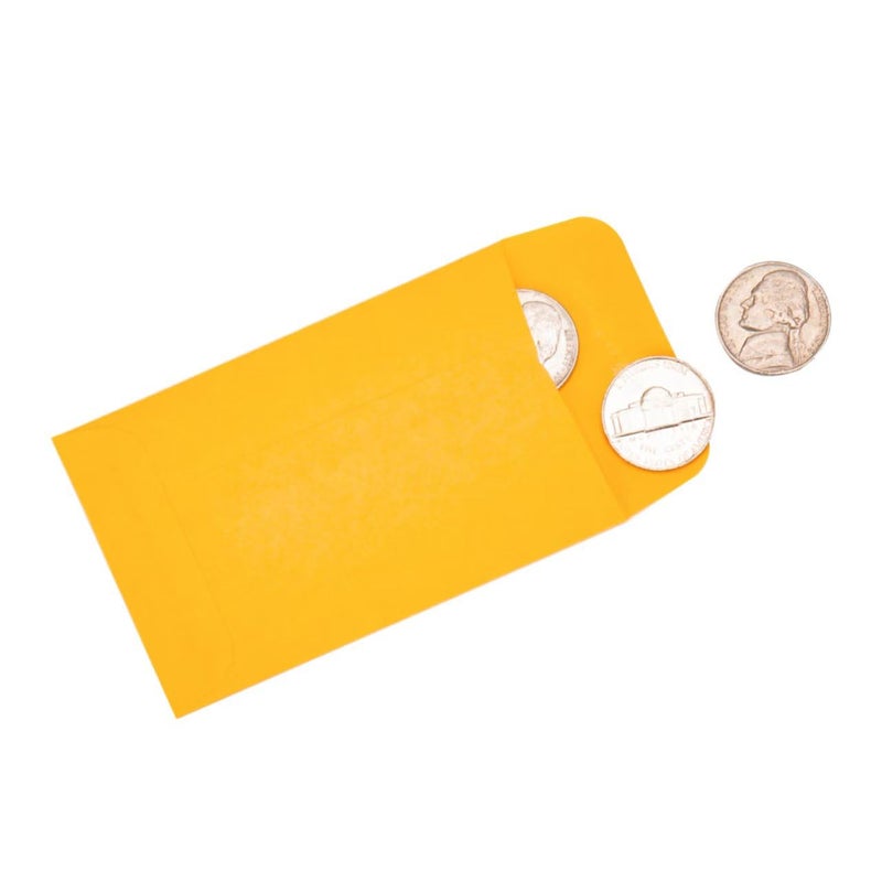 ESSENTIAL #1 120 Piece Coin Envelopes 2.25" x 3.5" with Gummed Flap, Small Parts Envelope for Home and Office Use (Yellow -120) - Image 3