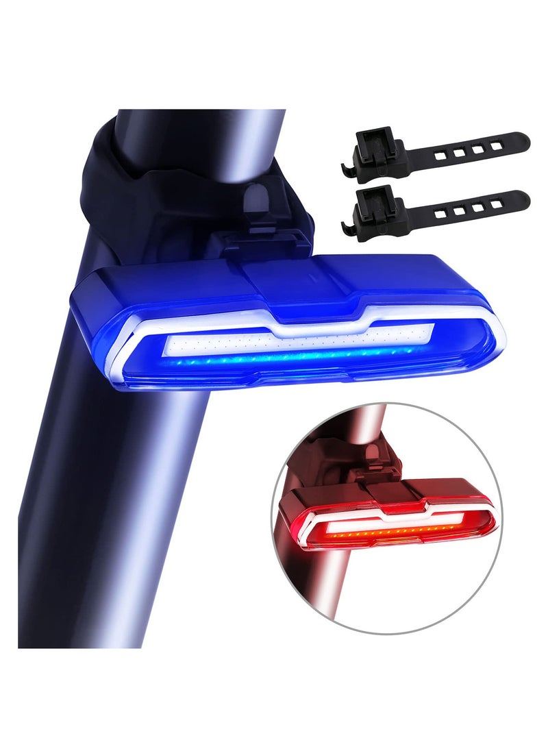 Excefore Bike Tail Light 168 Lumens Super Bright Red/Blue Bicycle Light 500mah Lithium Battery Rear Bike Light USB C Rechargeable 5 Modes Waterproof Safety for Mountain Cycling Taillights, and Road Bike  - Image 1