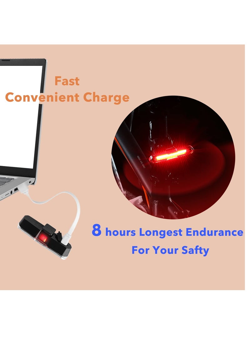 Excefore Bike Tail Light 168 Lumens Super Bright Red/Blue Bicycle Light 500mah Lithium Battery Rear Bike Light USB C Rechargeable 5 Modes Waterproof Safety for Mountain Cycling Taillights, and Road Bike  - Image 4