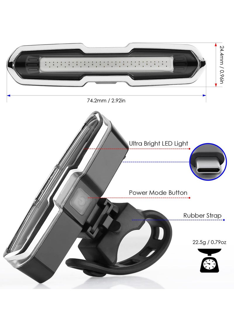 Excefore Bike Tail Light 168 Lumens Super Bright Red/Blue Bicycle Light 500mah Lithium Battery Rear Bike Light USB C Rechargeable 5 Modes Waterproof Safety for Mountain Cycling Taillights, and Road Bike  - Image 2
