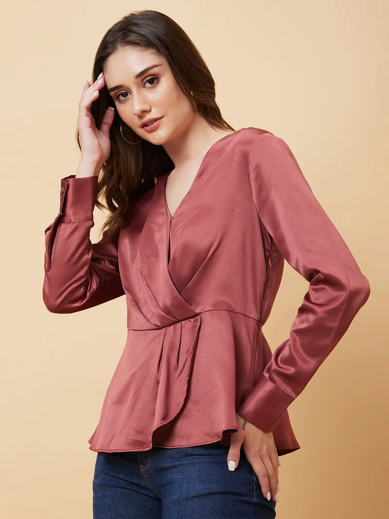 globus Women Wrap Party Top