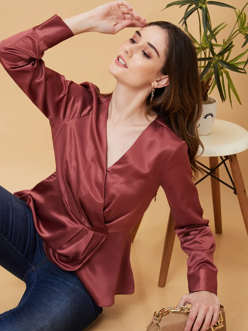 globus Women Wrap Party Top