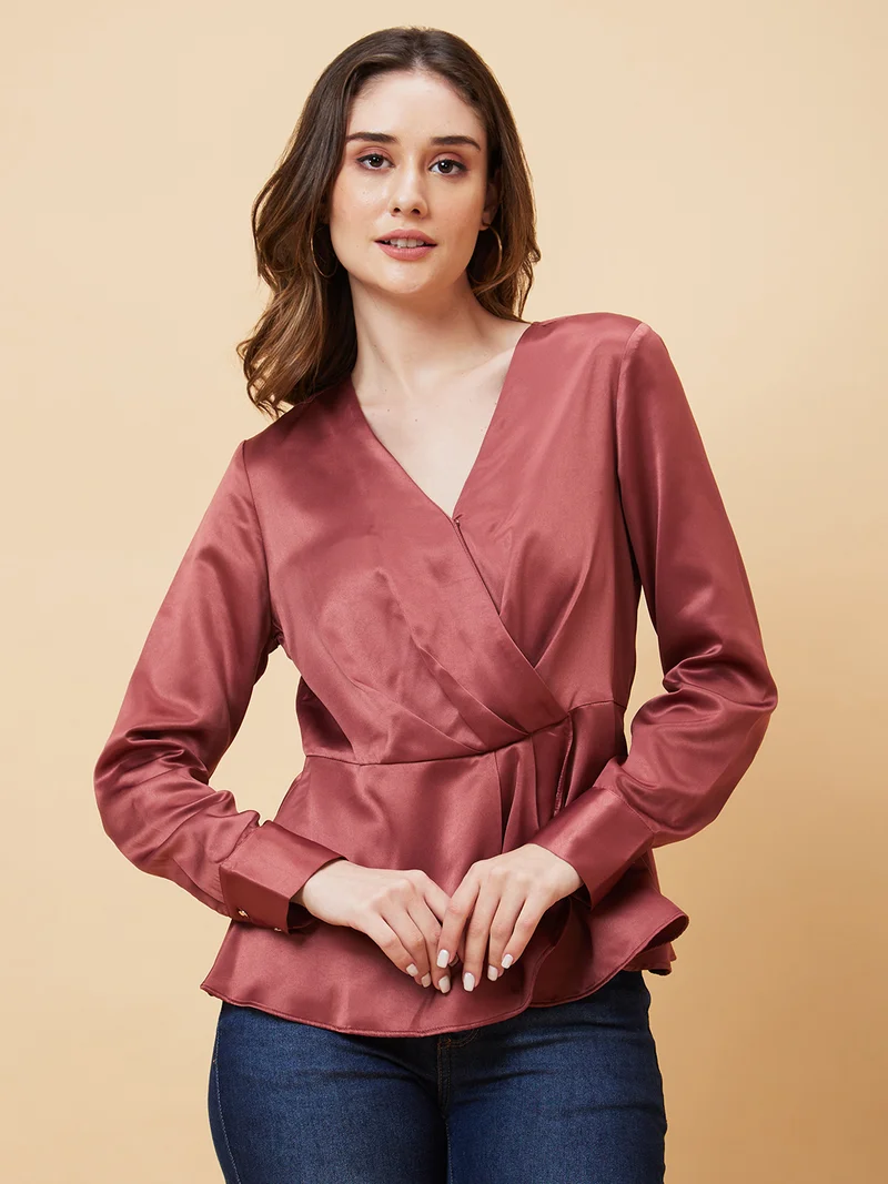globus Women Wrap Party Top