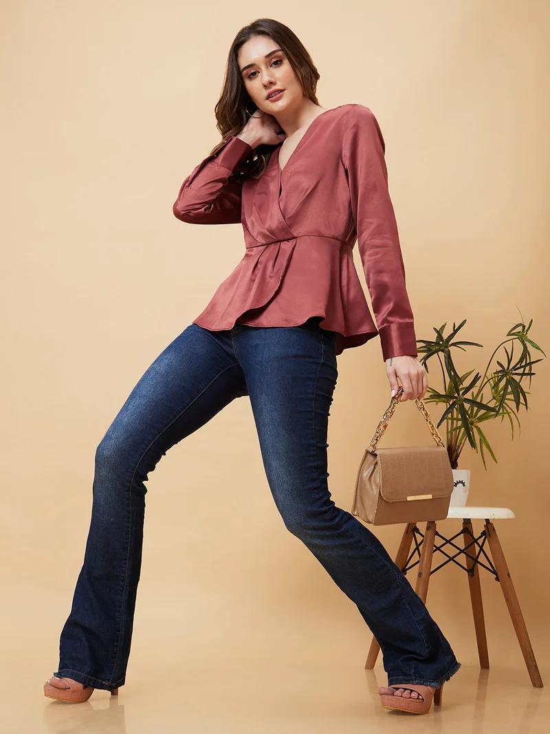 globus Women Wrap Party Top