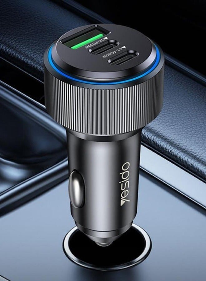 Yesido Y50 Super Fast Charging USB 3.0 USB-C Dual Car Charger - Image 1