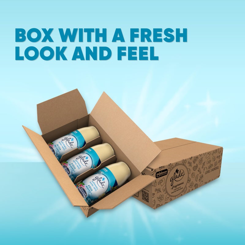 Glade Automatic Spray Refill, Air Freshener for Home and Bathroom, Aqua Waves, 6.2 Oz, 3 Count - Image 2