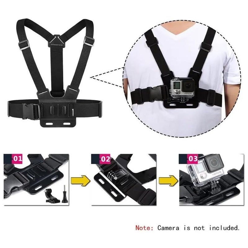 Action Camera Head Strap Chest Strap with Accessories Compatible with Action Cameras - Image 3