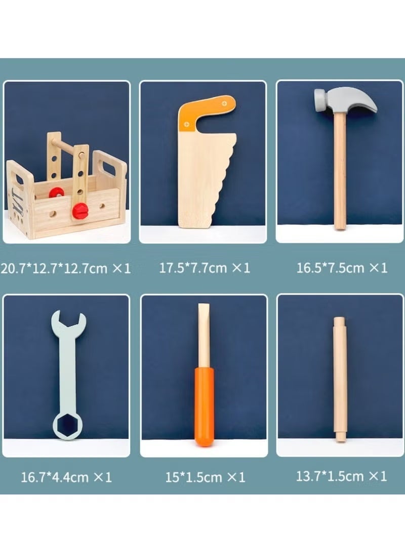 Wooden Tool kit for Kid Wooden Tool Box with 36pcs Wooden Tool Kit for Kids Educational Construction Toy Building Toy Set Creative DIY Gift Idea for Toddlers Boys and Girls - Image 3