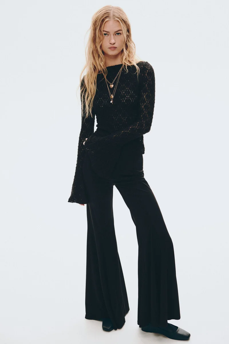 H&M Trumpet-sleeved top