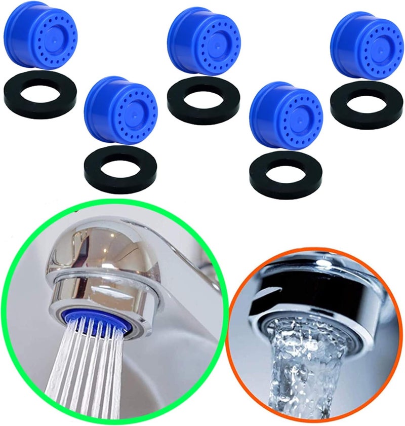 Bulfyss Jal Jeevan Mission Kitchen Tap Water Saving Aerator Nozzle, 3 LPM Shower Flow, Food Grade Plastic (22 mm Diameter, Blue) - Pack of 5 - Image 1